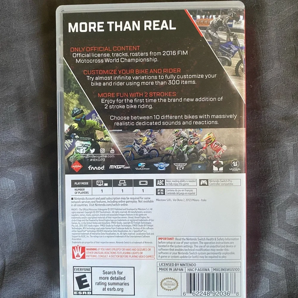 Nintendo switch MXGP 3 Motocross Game